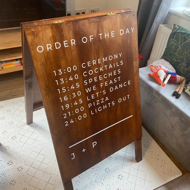 CUSTOM VINYL DECAL for Wooden Pallet Wedding Sign, Order of service, Vinyl Decal for Wooden Pallets Customised and Personalised