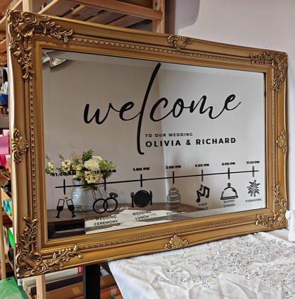 Custom Designed Wedding Timeline Order of the Day Plan Vinyl Decal- Personalised with your Details - Choose Your Font, Colour and Size