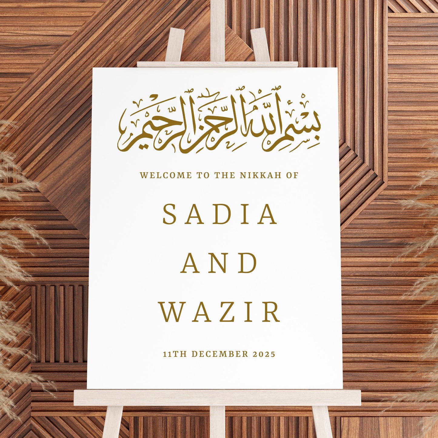 Custom Designed Nikkah Wedding Vinyl Decal- Personalised with your Details - Choose Your Font, Colour and Size