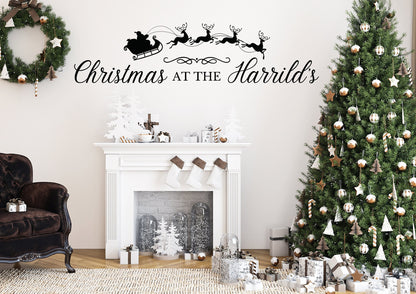 Personalised Christmas Wall Sticker Decal, Christmas at the, Christmas Decoration