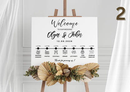 Custom Designed Wedding Timeline Order of the Day Plan Vinyl Decal- Personalised with your Details - Choose Your Font, Colour and Size