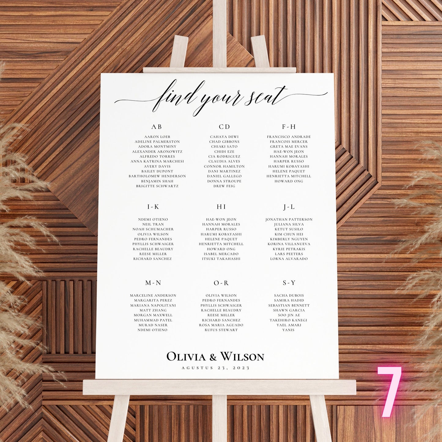 Custom Designed Wedding Seating Plan Vinyl Decal- Personalised with your Details - Choose Your Font, Colour and Size