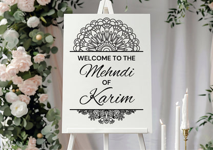 Custom Designed Mehndi Henna Wedding Vinyl Decal- Personalised with your Details - Choose Your Colour & Size. Hindu Haldi, Indian Weddings,