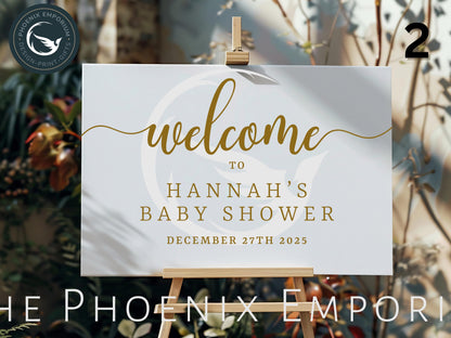 Custom Designed Baby Shower Vinyl Decal- Personalised with your Details - Choose Your Font, Colour and Size