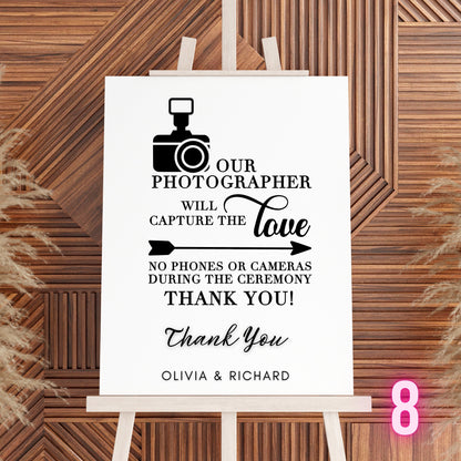 Custom Designed Wedding Unplugged Ceremony Vinyl Decal- Personalised with your Details - Choose Your Font, Colour and Size