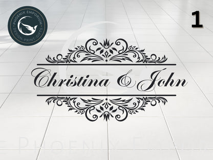 Personalised Wedding Dance Floor Vinyl Decals Custom Wedding Decor Stickers Gift Sign