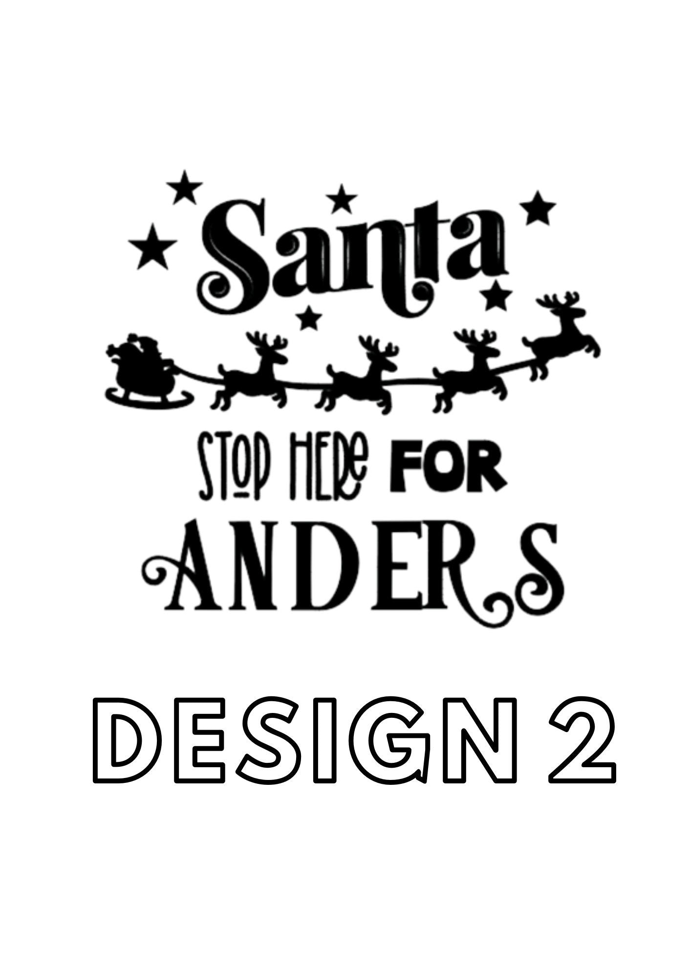 Personalised Christmas Wall Sticker, Santa Stop Here, Decoration Window Vinyl Names Kids