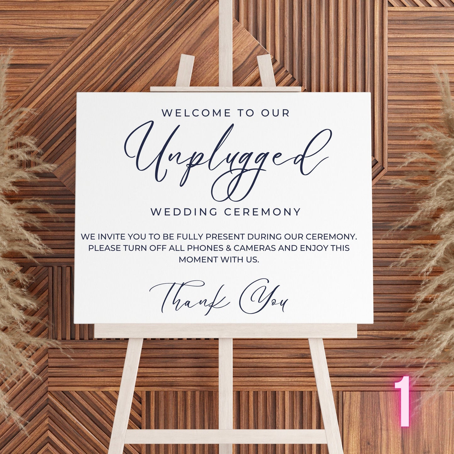 Custom Designed Wedding Unplugged Ceremony Vinyl Decal- Personalised with your Details - Choose Your Font, Colour and Size