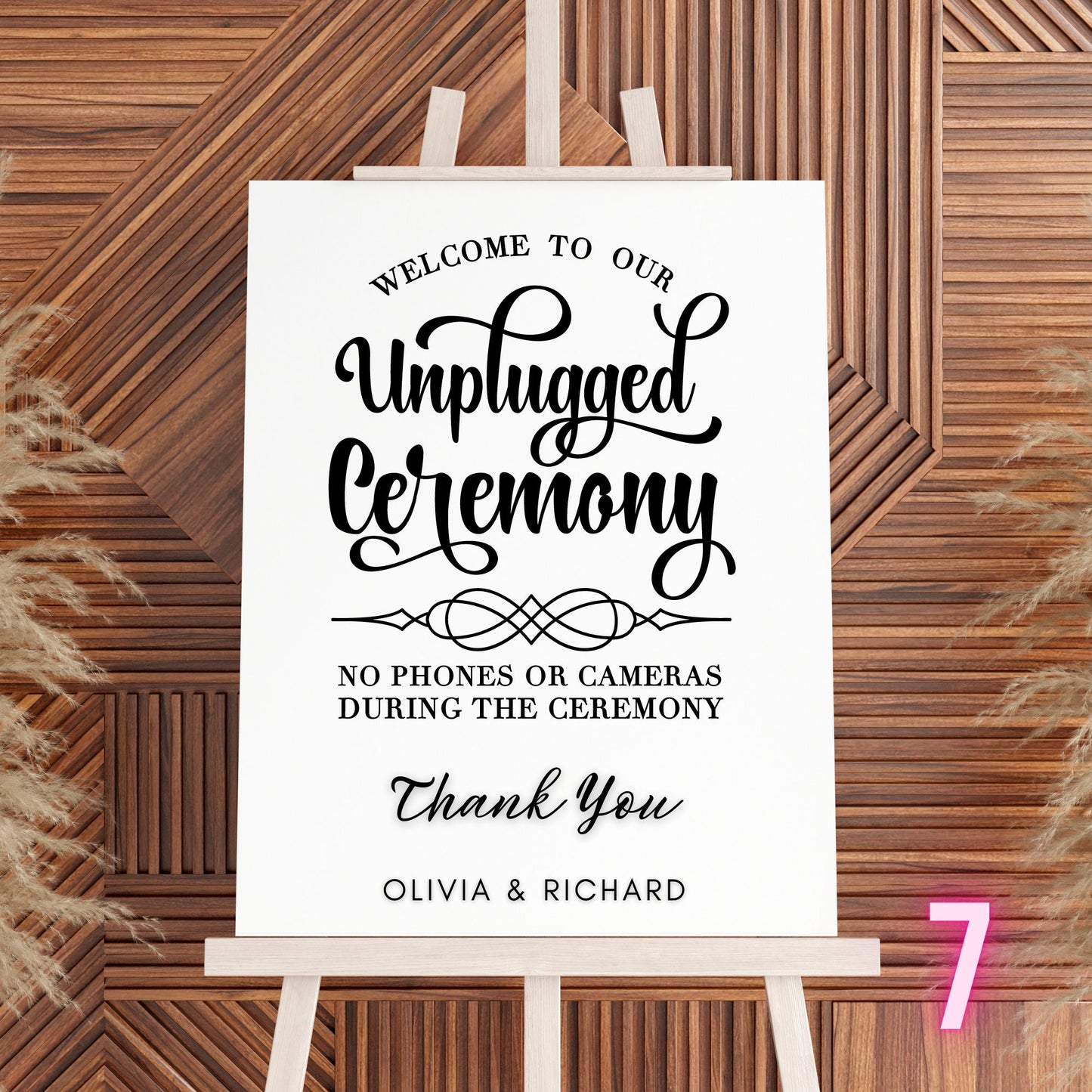 Custom Designed Wedding Unplugged Ceremony Vinyl Decal- Personalised with your Details - Choose Your Font, Colour and Size