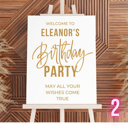 Custom Designed Birthday Party Vinyl Decal- Personalised with your Details - Choose Your Font, Colour and Size