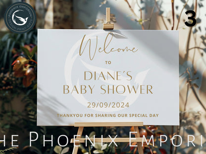 Custom Designed Baby Shower Vinyl Decal- Personalised with your Details - Choose Your Font, Colour and Size
