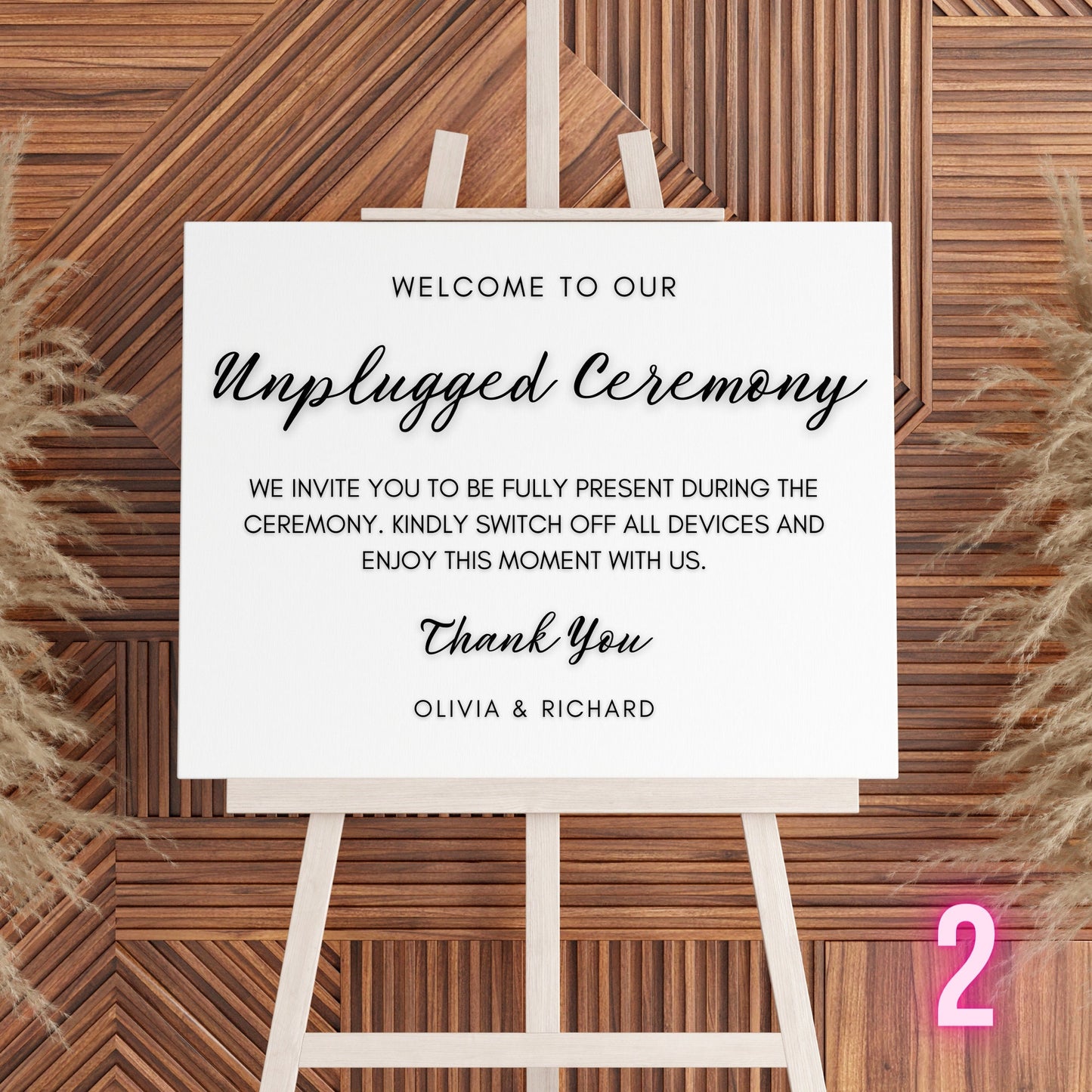 Custom Designed Wedding Unplugged Ceremony Vinyl Decal- Personalised with your Details - Choose Your Font, Colour and Size