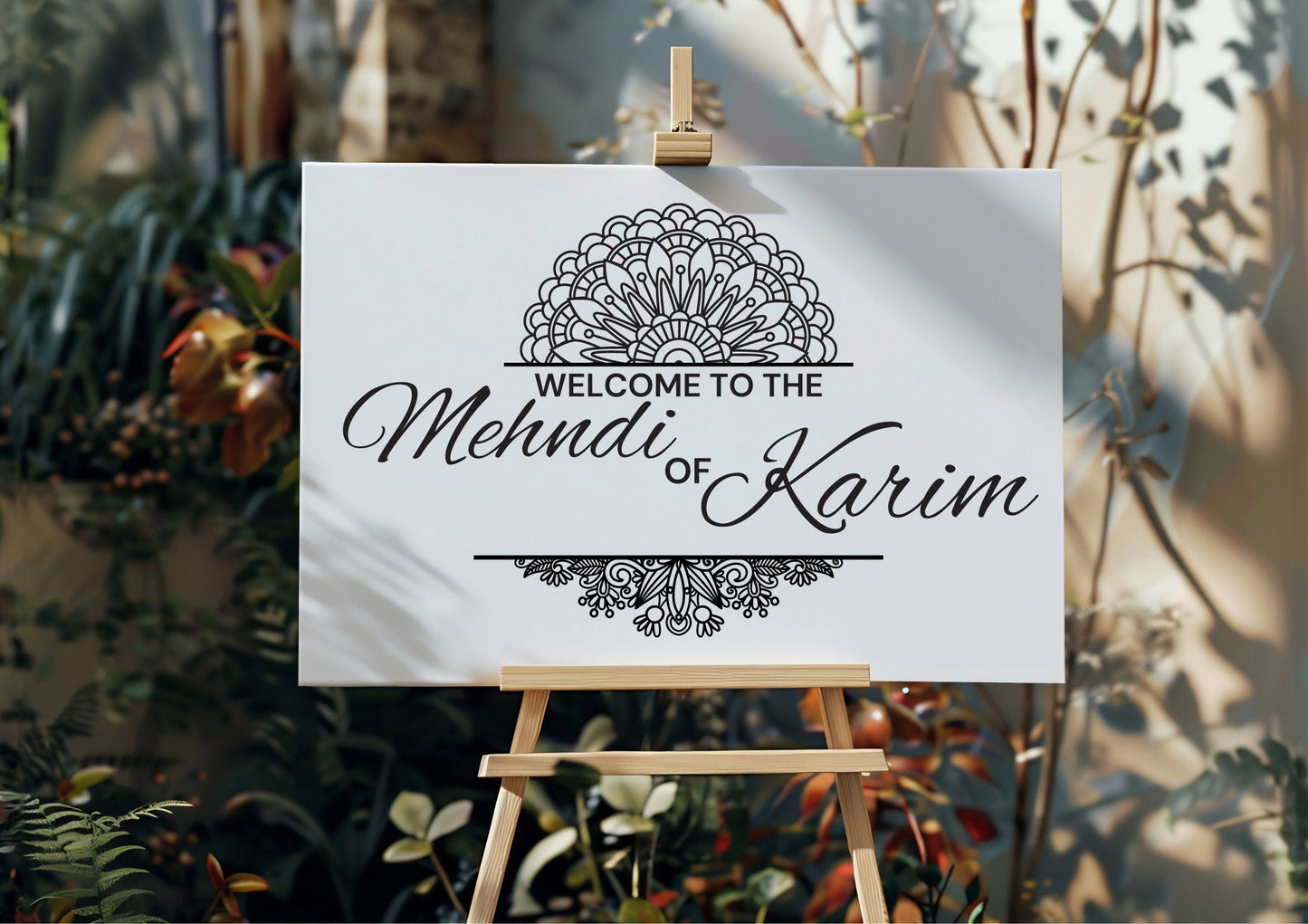 Custom Designed Mehndi Henna Wedding Vinyl Decal- Personalised with your Details - Choose Your Colour & Size. Hindu Haldi, Indian Weddings,