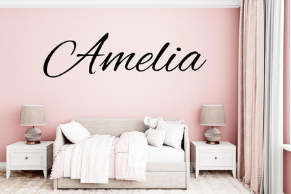 Personalised Script Style Custom Name Wall Sticker Decal Bedroom Kids Bespoke Custom Made Adhesive Vinyl Nursery