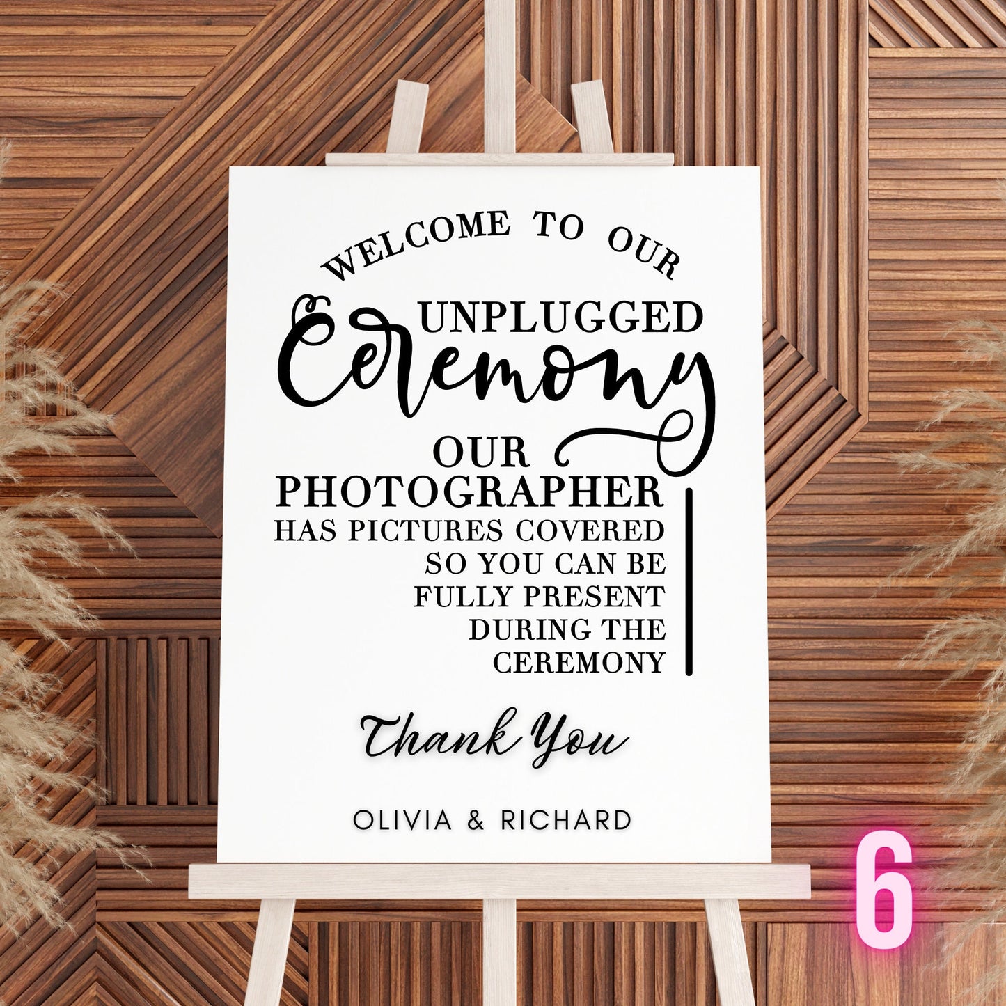 Custom Designed Wedding Unplugged Ceremony Vinyl Decal- Personalised with your Details - Choose Your Font, Colour and Size