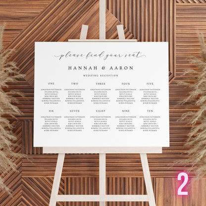 Custom Designed Wedding Seating Plan Vinyl Decal- Personalised with your Details - Choose Your Font, Colour and Size