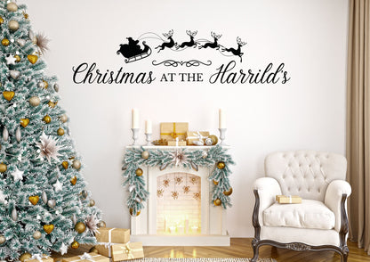 Personalised Christmas Wall Sticker Decal, Christmas at the, Christmas Decoration