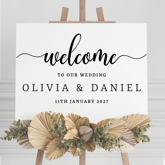 Personalised Wedding Sign Vinyl Decal – Custom Designed with Your Details